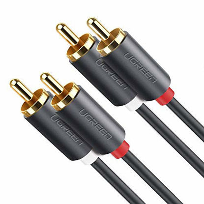 Picture of UGREEN 2RCA Male to 2RCA Male Stereo Audio Cable Gold Plated for Home Theater, HDTV, Gaming Consoles, Hi-Fi Systems 6FT