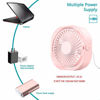 Picture of USB Table Fan Portable Mini Personal Desk Fan with 360 Rotation and Adjustable 3 Speed for Office, Travel-Pink