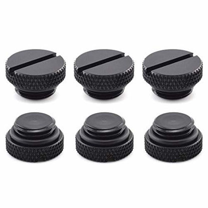 Picture of SDTC Tech 6 Pack G1/4" Plug Fitting with O-Ring for PC Water Cooling Systems, Black