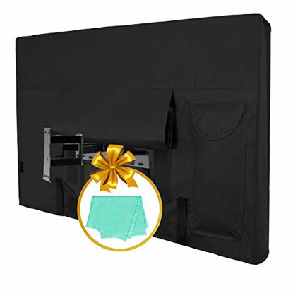 Picture of Outdoor TV Cover for 50 to 52 inches LCD, LED, Waterproof, Weatherproof and Dust-Proof TV Screen Protectors with Cleaning Cloth (52 inch,Black)