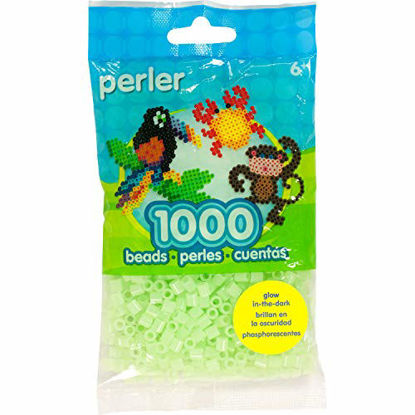 Picture of Perler Green Glow In The Dark Beads for Kids Crafts, 1000 pcs