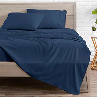 Picture of Bare Home King Sheet Set - 1800 Ultra-Soft Microfiber Bed Sheets - Double Brushed Breathable Bedding - Hypoallergenic - Wrinkle Resistant - Deep Pocket (King, Dark Blue)
