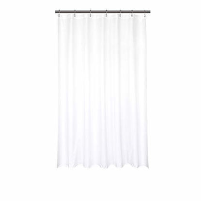Picture of Barossa Design Waterproof Fabric Shower Stall Curtain Liner 42" W x 72" H - Hotel Quality, Machine Washable, White Shower Liner for Bath Tub, 42x72