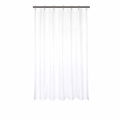 Picture of Barossa Design Waterproof Fabric Shower Stall Curtain Liner 42" W x 72" H - Hotel Quality, Machine Washable, White Shower Liner for Bath Tub, 42x72