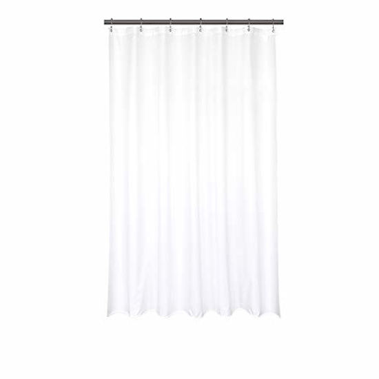 Picture of Barossa Design Waterproof Fabric Shower Stall Curtain Liner 42" W x 72" H - Hotel Quality, Machine Washable, White Shower Liner for Bath Tub, 42x72