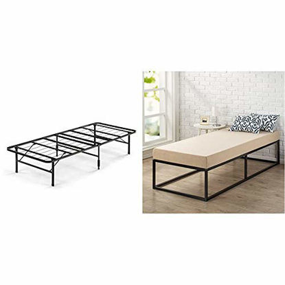 Picture of Zinus Shawn 14 Inch Metal SmartBase Bed Frame / Platform Bed Frame / No Box Spring Needed / Sturdy Steel Frame, Narrow Twin & Memory Foam 5 Inch Cot Size / 30%22 x 75%22 / Narrow Twin Mattress