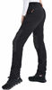 Picture of Postropaky Women's Outdoor Snow Ski Pants Waterproof Windproof Fleece Slim Hiking Softshell Pants(Black4S)