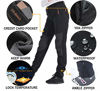 Picture of Postropaky Women's Outdoor Snow Ski Pants Waterproof Windproof Fleece Slim Hiking Softshell Pants(Black4S)