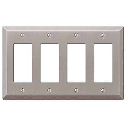 Picture of AMERELLE 163R4BN Century Quadruple Rocker Steel Wallplate in Brushed Nickel