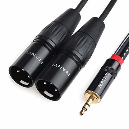 Picture of NANYI XLR Microphone Splitter Audio Cables 3.5mm to 2XLR Male TRS Stereo Male to Two XLR Male Interconnect Audio Microphone Cable, Y Splitter Adapter Cable 3M (10FT)
