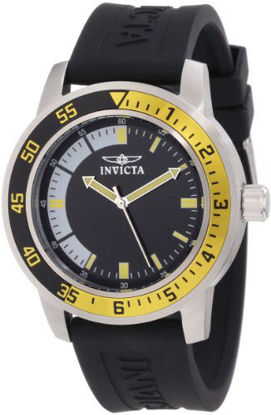 Picture of Invicta Men's Specialty 45mm Stainless Steel Quartz Watch with Black Silicone Band, Black/Yellow (Model: 12846)