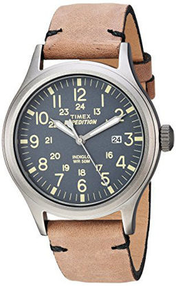 Picture of Timex Men's TW4B01700 Expedition Scout 40 Brown/Gray Leather Strap Watch