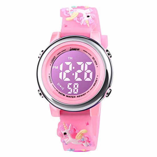 Picture of YxiYxi Kids Watches 3D Cute Cartoon Digital 7 Color Lights Toddler Wrist Watch with Waterproof Sports Outdoor LED Alarm Stopwatch Silicone Band for 3-10 Year Boys Girls Little Child