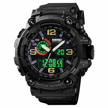 Picture of Mens Digital Watches 50M Waterproof Outdoor Sport Watch Military Multifunction Casual Dual Display Stopwatch Wrist Watch for Men - 1520 Black