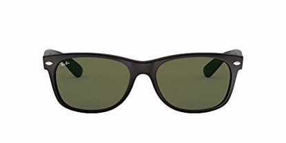 Picture of Ray-Ban RB2132 New Wayfarer Sunglasses, Matte Black/Green, 55 mm