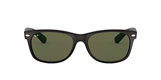 Picture of Ray-Ban RB2132 New Wayfarer Sunglasses, Matte Black/Green, 55 mm
