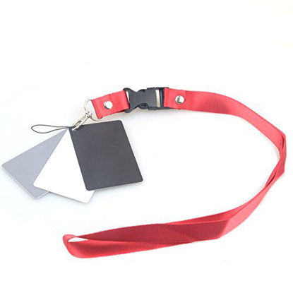 Picture of Andoer 3 in 1 Pocket-Size Digital White Black Grey Balance Cards 18% Gray Card with Neck Strap for Digital Photography