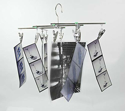 Picture of Darkroom 120 135 Film Stainless Steel Hangers Collapsible Rack with Clips for Film Air Dry Processing Equipment Foldable