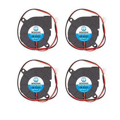 Picture of WINSINN 50mm Blower Fan 12V 5015 Hydraulic Bearing 50x15mm Turbine Turbo - High Speed (Pack of 4Pcs)
