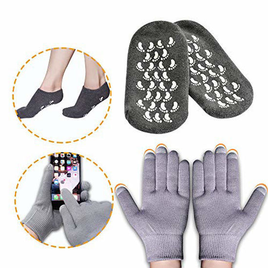 GetUSCart- Moisturizing Socks and Gloves, Gel Socks Soft Moisturizing Socks,  Gel Spa Socks For Repairing and Softening Dry Cracked Feet Skins, Gel  Lining Infused with Essential Oils and Vitamins
