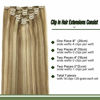 Picture of GOO GOO Clip in Hair Extensions Ombre Light Blonde Highlighted Golden Blonde 20 Inch 7pcs 120g Remy Clip in Human Hair Extensions Thick Straight Real Hair Extensions