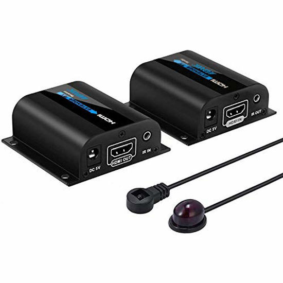 Picture of AGPtek LKV372A 60m/190ft 1080P HD HDMI Network Extender Over Single Cat6/6a/7 Ethernet Cable with IR Remote Control