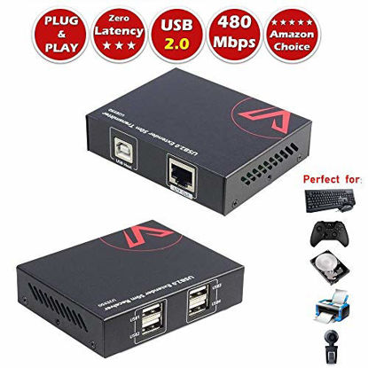 Picture of AV Access USB Extender 165ft Over Cat5e/6, with 4 USB2.0 Ports,Plug and Play, No Driver,Supports All Operating System,Two Web Cameras Work SynchronouslyPerfect for Work at Home.