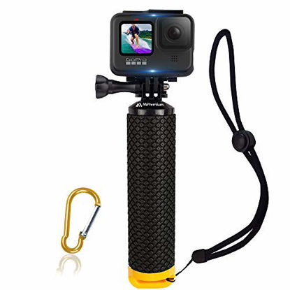 Picture of Waterproof Floating Hand Grip Compatible with GoPro Hero 9 8 7 6 5 4 3+ 2 1 Session Black Silver Camera Handler & Handle Mount Accessories Kit for Water Sport and Action Cameras (Yellow)