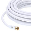 Picture of Coaxial Cable Triple Shielded CL3 in-Wall Rated Gold Plated Connectors (12ft) RG6 Digital Audio Video with Male F Connector Pin - 12 Feet