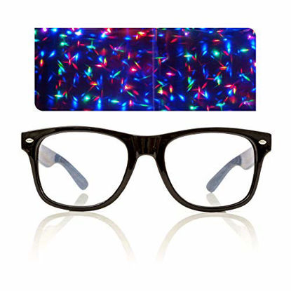Picture of Black Starburst Diffraction Glasses - for Raves, Festivals and More