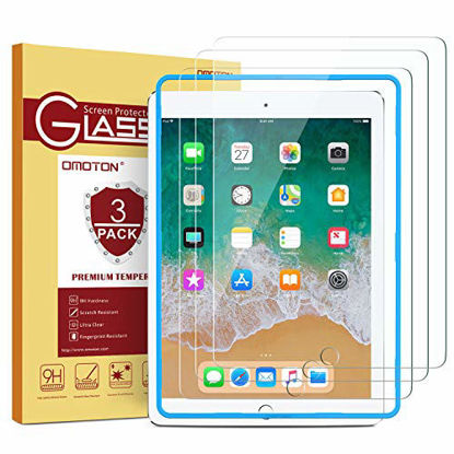 Picture of [3 Pack] iPad 9.7 6th Generation Screen Protector, OMOTON Tempered Glass Screen Protector for Apple iPad 9.7" (2018 & 2017) / iPad Pro 9.7 Inch / iPad Air 2 / iPad Air 9.7 Inch