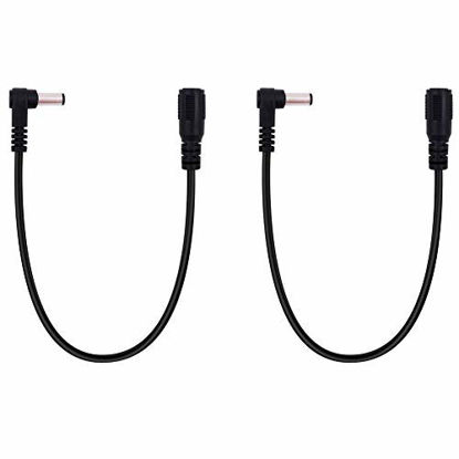 Picture of Fancasee (2 Pack 10 Inch) 5.5mm x 2.1mm DC Power Extension Cable 90 Degree Right Angle L-Shape Male to Female Plug Jack Extension Cord for Wireless IP Camera CCTV Security Camera Surveillance LED