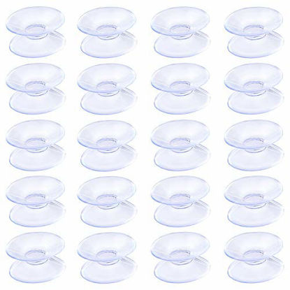 Picture of Pawfly 20 Pack Double Sided Suction Cups 4/5 Inch Clear PVC Plastic Sucker for Glass Table Mirror