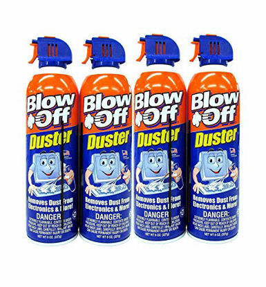 Picture of Compressed Air Duster Can MAX Professional Cleaner 1111 Blow Off Non-Toxic 8oz. Stop The Build-up of Dust in Your Electronics, Clogging up The Cooling Fan. Pack of 4