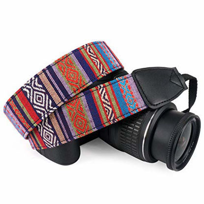 Picture of Wolven Pattern Canvas Camera Neck Shoulder Strap Belt Compatible with All DSLR/SLR/Men/Women etc, (7)