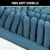 Picture of 20" X 32" Chenille Shaggy Bath Rug, Door Mat, Efficient Water Absorption, Thick, Anti-Slip and Plush Bath Mat for Bathroom, Living Room and Laundry Room (Dark Teal)