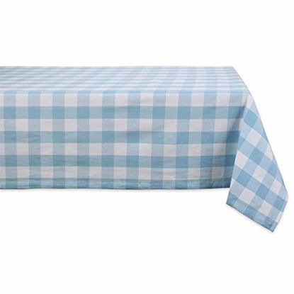 Picture of DII Buffalo Check Collection Classic Tabletop, Tablecloth, 60x120, Light Blue & White