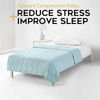 Picture of YnM Weighted Blanket - Heavy 100% Oeko-Tex Certified Cotton Material with Premium Glass Beads (Light Blue, 60''x80'' 20lbs), Suit for One Person(~190lb) Use on Queen/King Bed