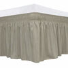 Picture of Biscaynebay Wrap Around Bedskirts with Adjustable Elastic Belts, Elastic Dust Ruffles, Easy Fit Wrinkle & Fade Resistant Silky Luxrious Fabric, Linen for Full and Full XL Size Beds 15 Inches Drop