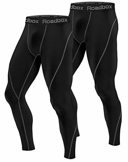 Roadbox 1 or 2 Pack Men’s Compression Pants Thermal Workout Cool DrySports Leggings Tights Baselayer