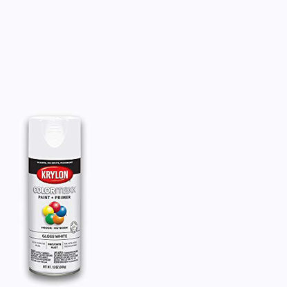 Picture of Krylon K05545007 COLORmaxx Spray Paint and Primer for Indoor/Outdoor Use, Gloss White