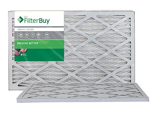 Picture of FilterBuy 10x20x1 MERV 8 Pleated AC Furnace Air Filter, (Pack of 2 Filters), 10x20x1 - Silver