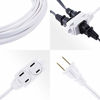 Picture of GE, White, 12 Ft Extension Cord 2 Pack, 3 Outlet Power Strip, Polarized, 16 Gauge, Twist-to-Close Safety Covers, Indoor Rated, Perfect for Home, Office or Kitchen, UL Listed, 50363