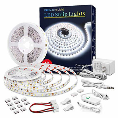 Picture of Led Strip Lights 32.8 Feet White Dimmable Led Light Strip Flexible Rope Lights Kits with 12v Etl Power Supply, Adhesive Clips, Dimmer Switch and Connectors for Indoor Decor