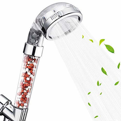 Picture of Nosame Shower Head, Filter Filtration High Pressure Water Saving 3 Mode Function Spray Handheld Showerheads for Dry Skin & Hair