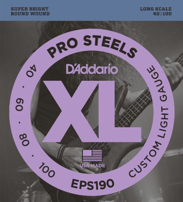 Picture of D'Addario EPS190 ProSteels Bass Guitar Strings, Custom Light, 40-100, Long Scale