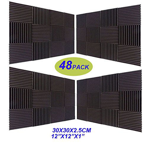 GetUSCart- 48 Pack Acoustic Foam Panel Wedge Studio Soundproofing Wall ...