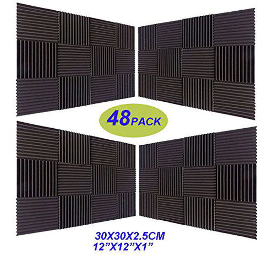 GetUSCart 48 Pack Acoustic Foam Panel Wedge Studio Soundproofing Wall