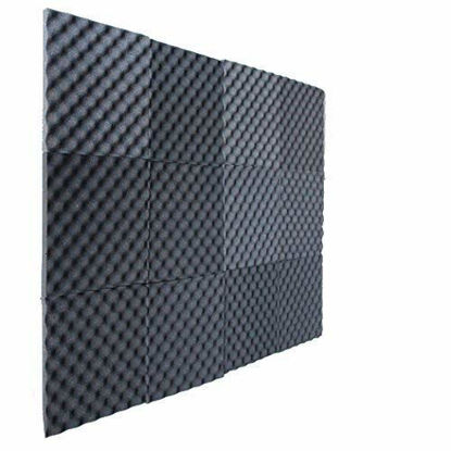 Picture of 12 Pack Egg Crate Foam Charcoal 1 Inch x 12" W x12" L Acoustic Foam Panels Recording Studio Foam