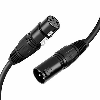 Picture of XLR Microphone Cable,CableCreation 15FT XLR Male to Female 3PIN Balanced Mic Cords for Recording Applications,Mixers,Speaker Systems,DMX Lights.Black